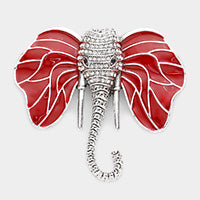 Rhinestone Elephant Pin Brooch