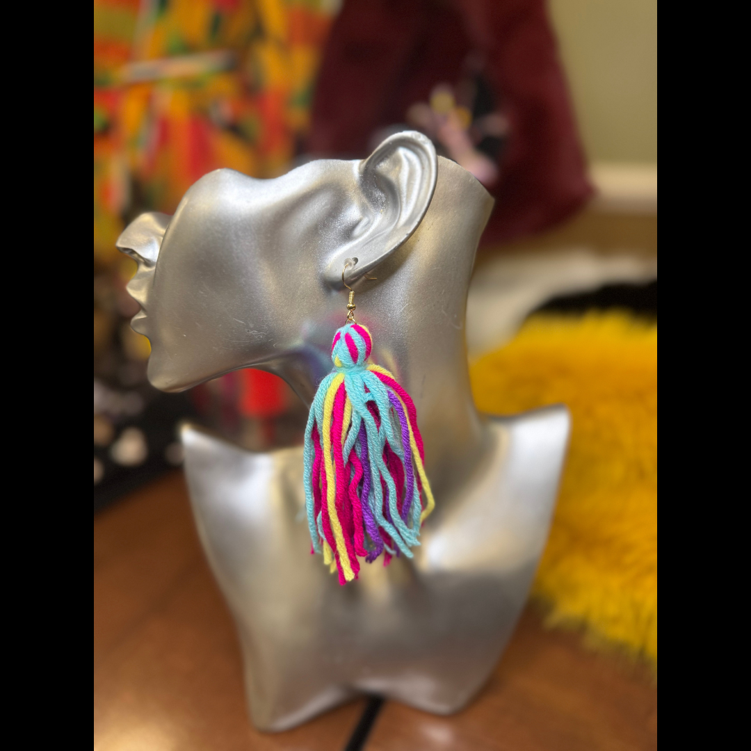 Yarn Tassel Earrings