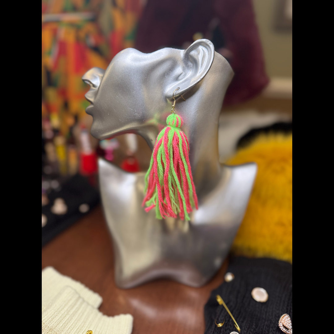 Yarn Tassel Earrings