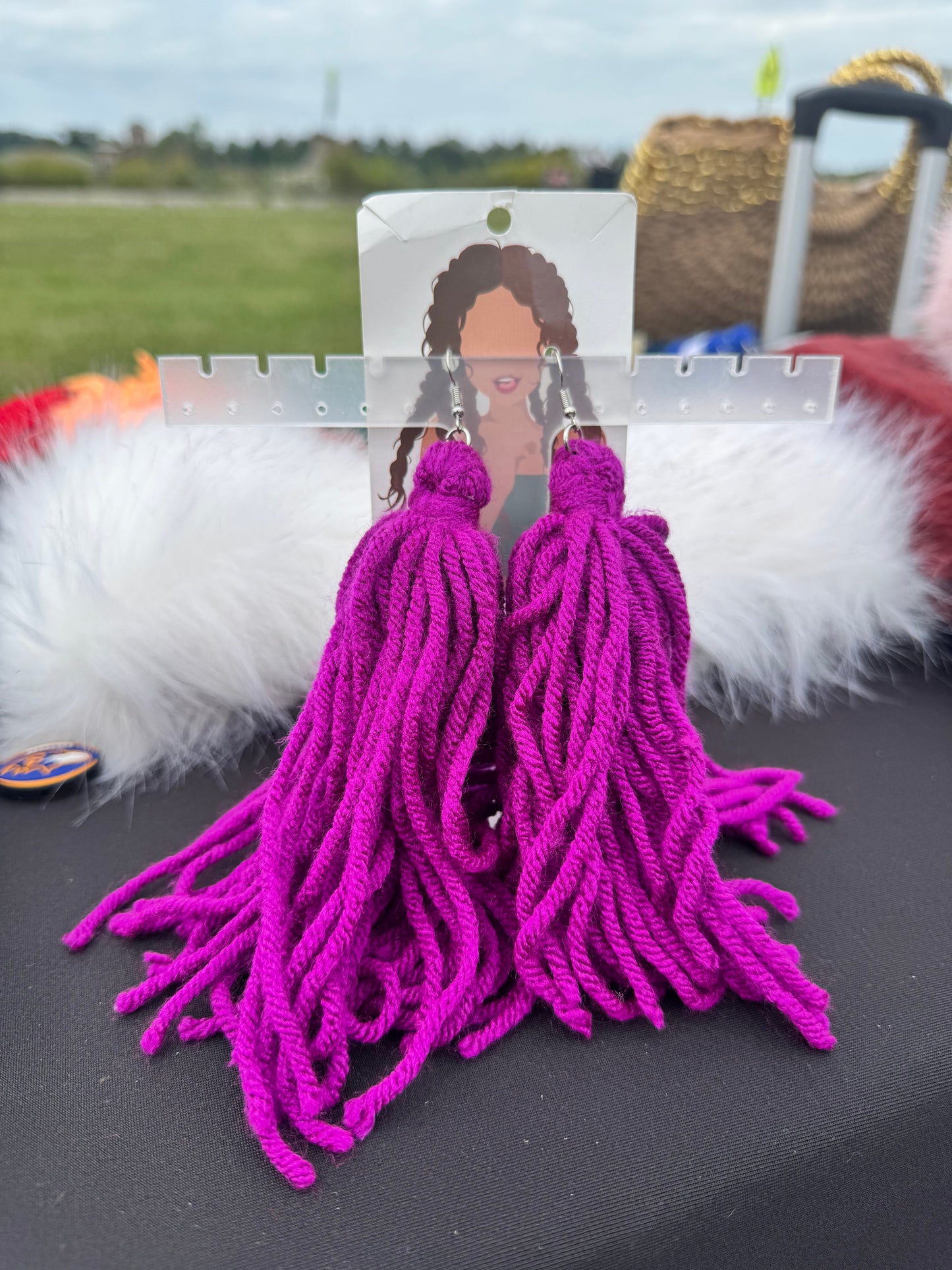 Purple Tassel Earrings