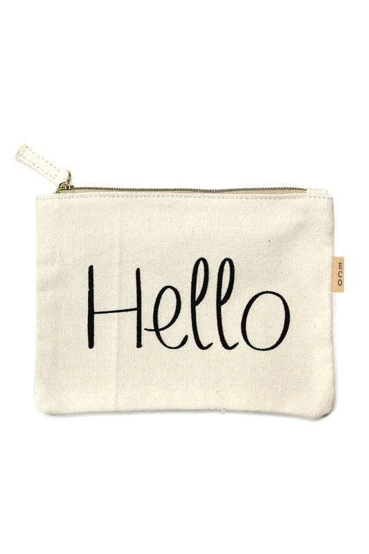 Multi Lettering Cotton Canvas Eco Pouch Bags