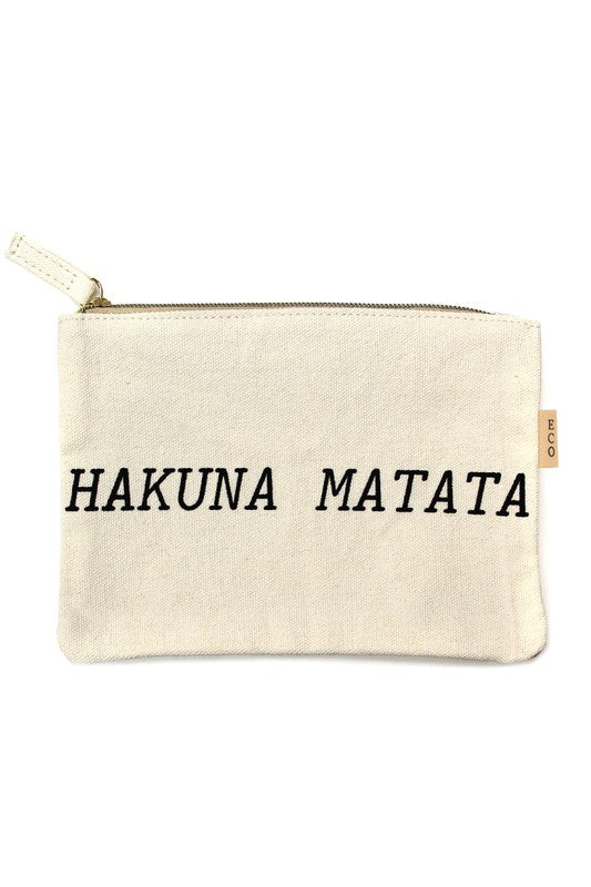 Multi Lettering Cotton Canvas Eco Pouch Bags