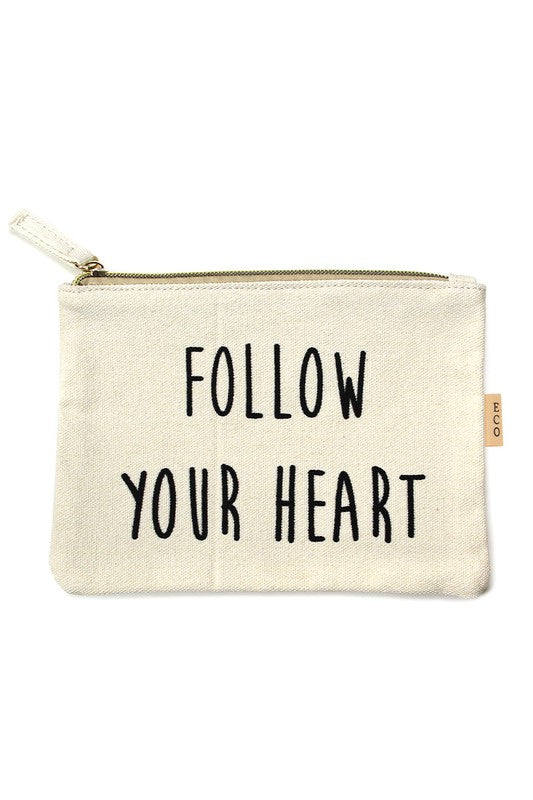 Multi Lettering Cotton Canvas Eco Pouch Bags