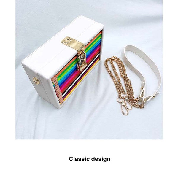 FASHION CUTE PENCIL SQUARE BOX CROSSBODY BAG