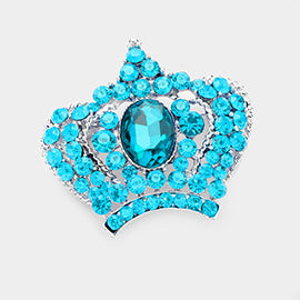 Pave Crystal Crown Pin Brooch