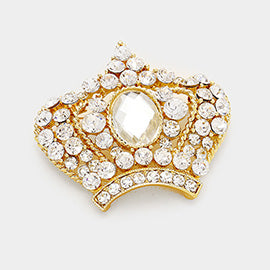 Pave Crystal Crown Pin Brooch