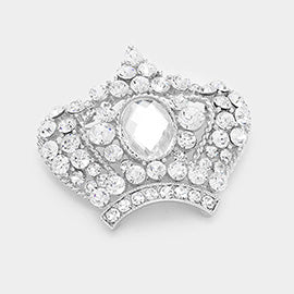 Pave Crystal Crown Pin Brooch