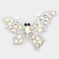 Multi Stone Butterfly Pin Brooch