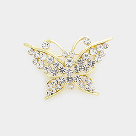 Fashion Bubble Embellished Butterfly Pin Brooch