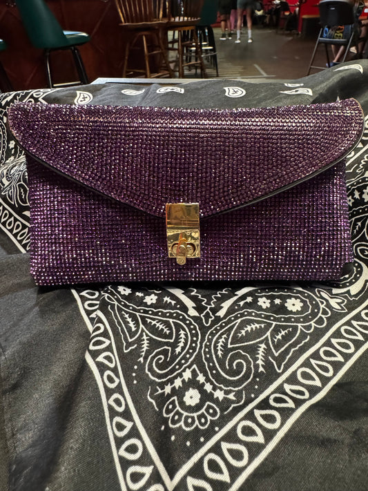 Purple Bling Clutch Crossbody