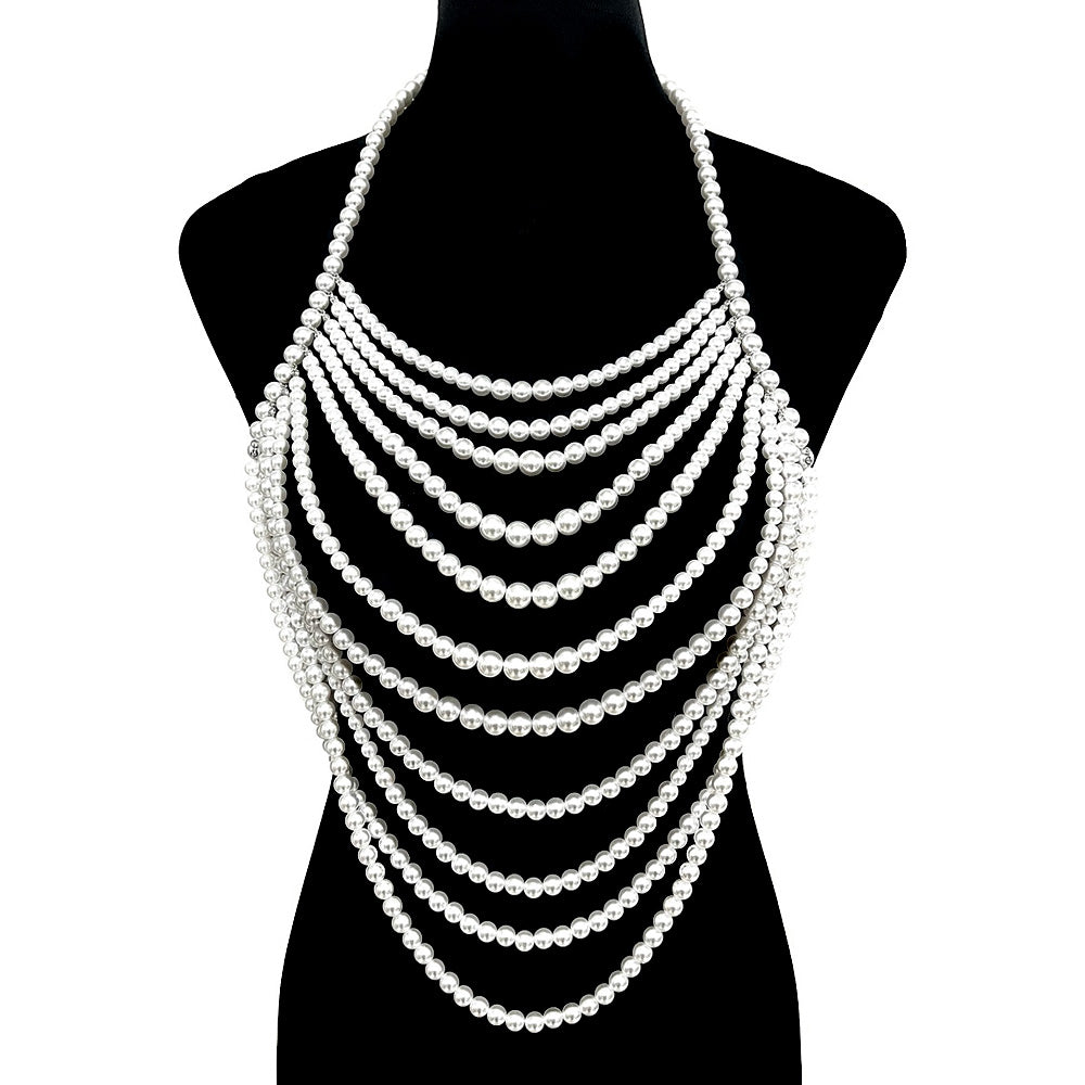 Draped Pearl Body Chain Necklace