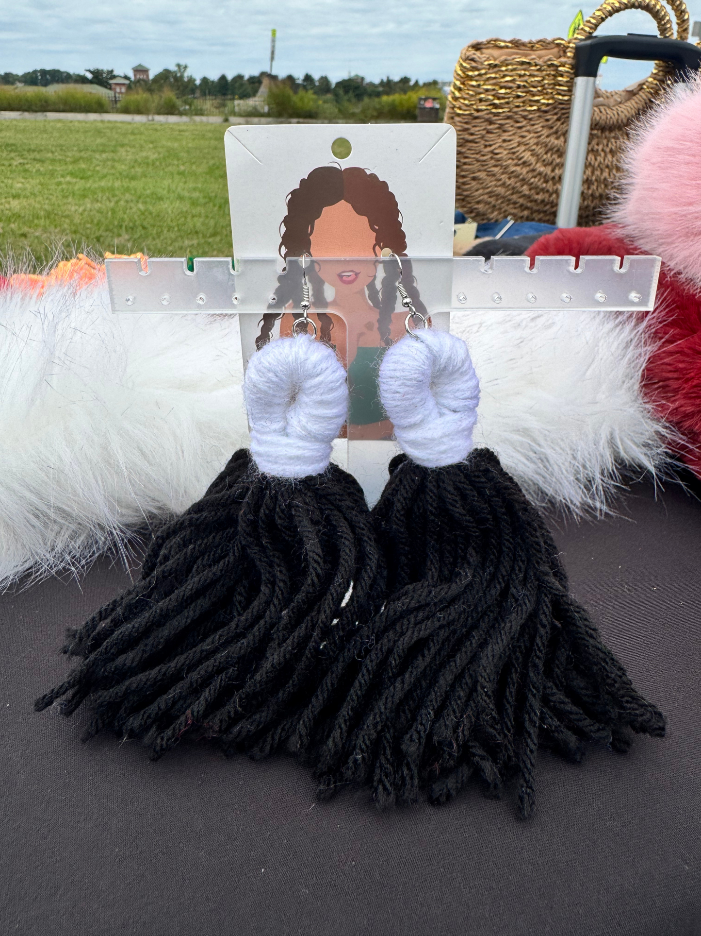 Black & White Tassel Earrings