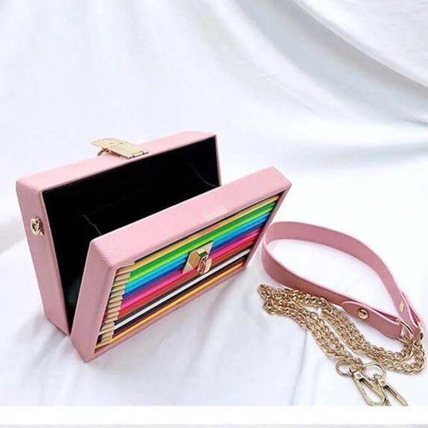 FASHION CUTE PENCIL SQUARE BOX CROSSBODY BAG