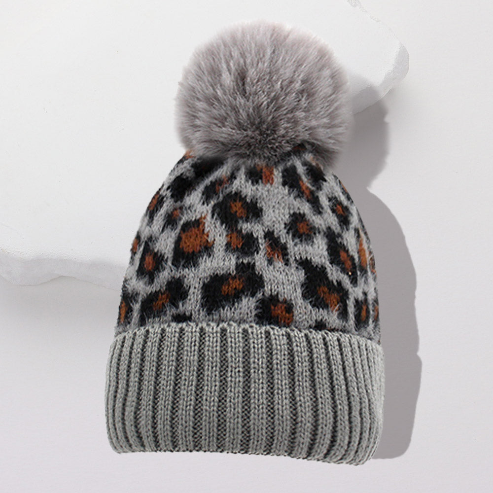 Leopard Pom Pom Beanie