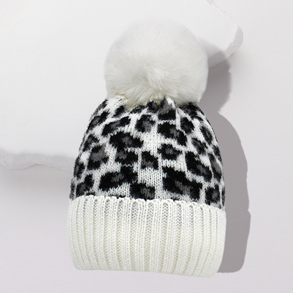 Leopard Pom Pom Beanie